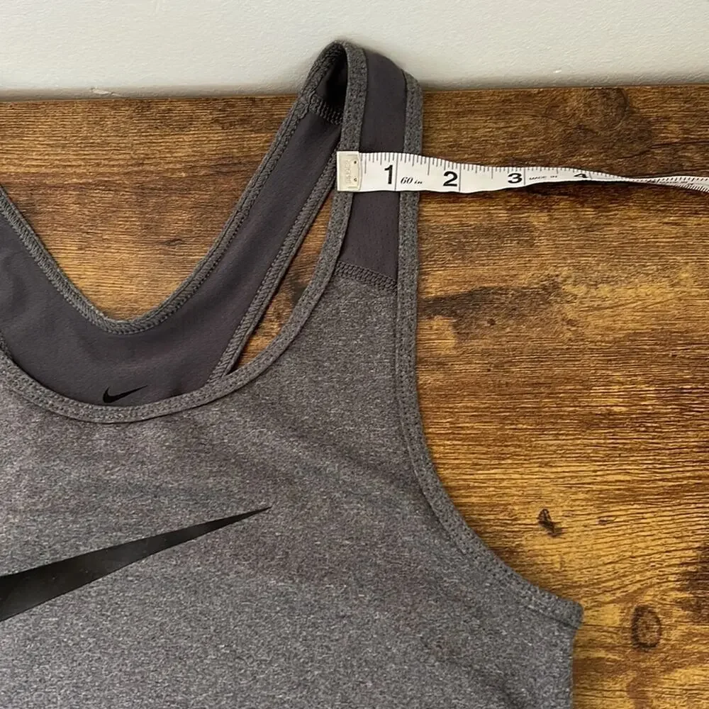 Nike Charcoal Gray Racerback Athletic Tank Top - Picture 5 of 7